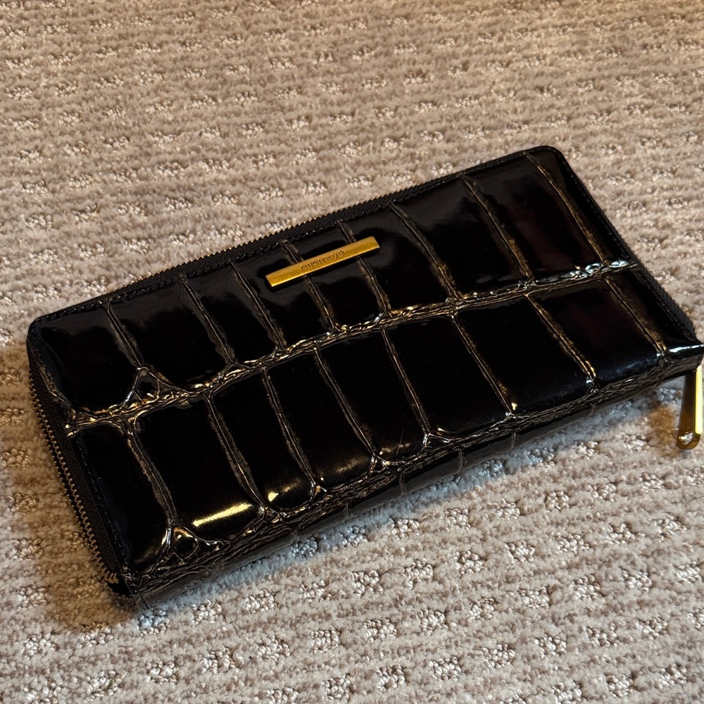 Brahmin Black Croc-Embossed Wallet